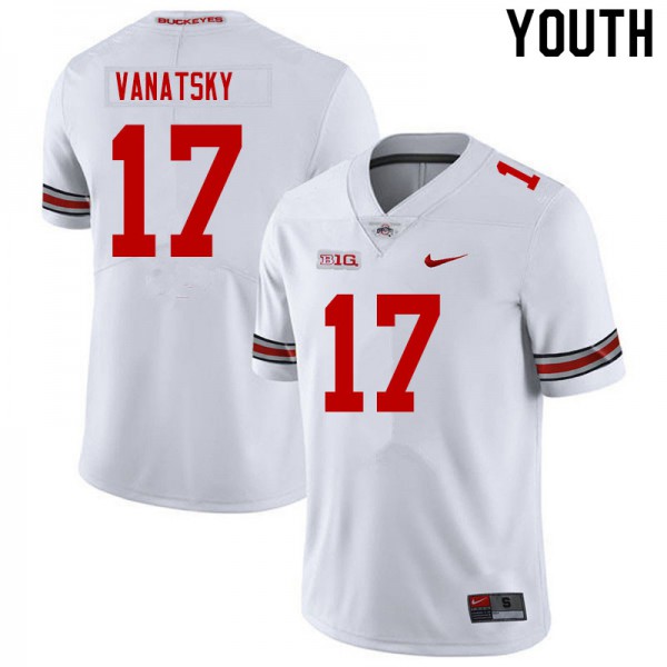 Ohio State Buckeyes #17 Danny Vanatsky Youth NCAA Jersey White